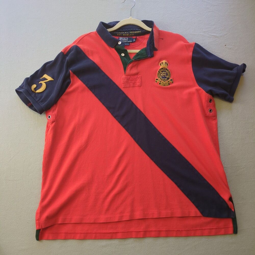 Polo Ralph Lauren Big Pony Crest Bleeker Street Custom Polo Shirt Red Mens XXL